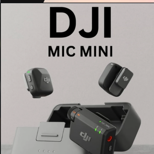 DJI Mic Mini — ultra-compact wireless mic system.