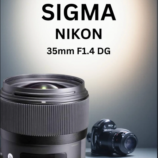 Sigma 35mm F1.4 DG (Nikon mount) — sharp, fast prime lens.